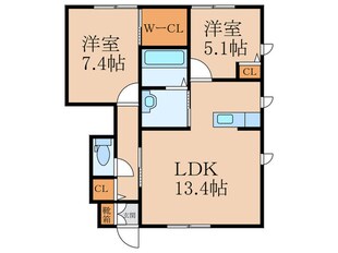 ハイツ四季の里Ⅱ　Ａの物件間取画像